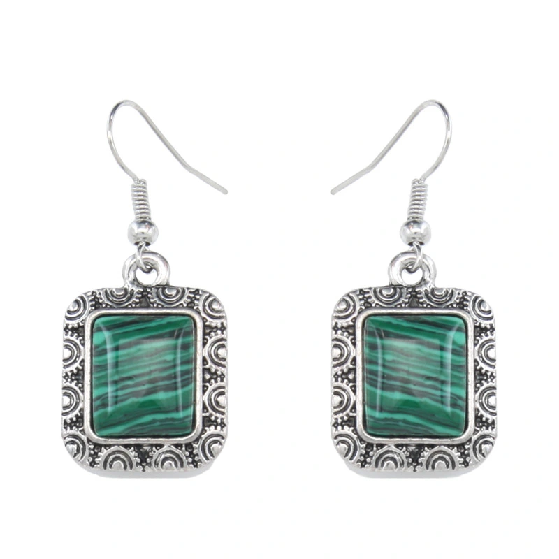 E-commerce Bohemian ethnic style retro turquoise ear hook women's evening party earrings earrings erf47