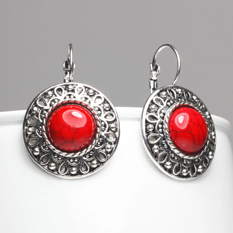 E-commerce Bohemian ethnic style retro turquoise ear hook women's evening party earrings earrings erf47