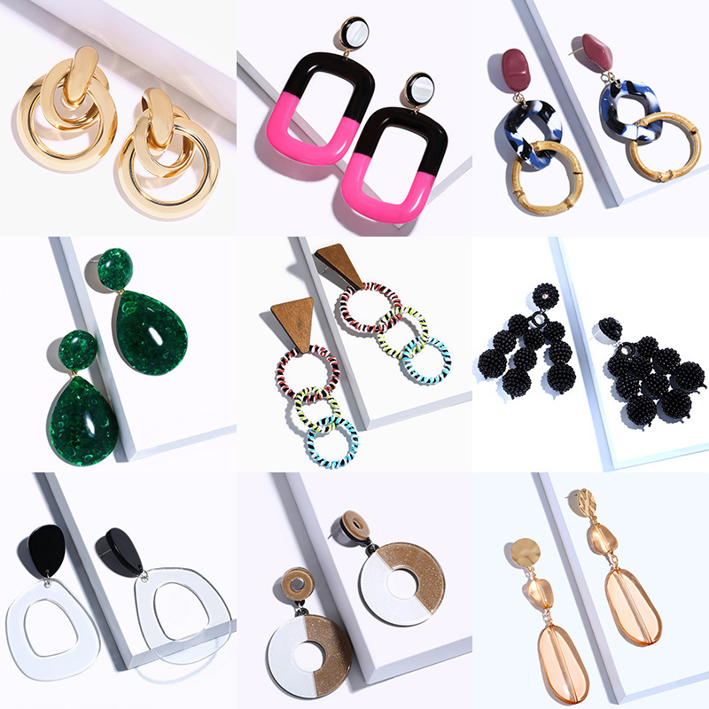 European and American exaggerated geometric earrings female 2022 popular jewelry Aosheng jewelry female erm50