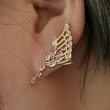 Fashion Angel Wings Zircon Earrings for Women (Single) Korean Style Earrings for Women (No Piercings) Crystal Earrings