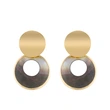 Stainless steel geometric round colored shell earrings female Japanese and Korean simple temperament earrings versatile jewelry erp71