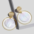earrings creative geometric round pearl shell earrings large round hoop earrings earrings erp70