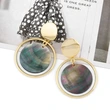 2023 summer jewelry colorful shell alloy hoop earrings hot sale simple shell earrings female erp68