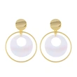 earrings creative geometric round pearl shell earrings large round hoop earrings earrings erp70