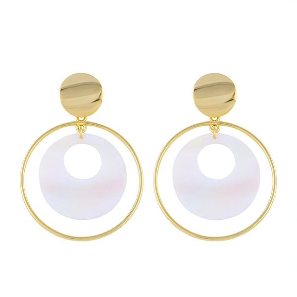 earrings creative geometric round pearl shell earrings large round hoop earrings earrings erp70
