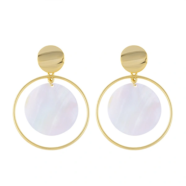 earrings creative geometric round pearl shell earrings large round hoop earrings earrings erp70