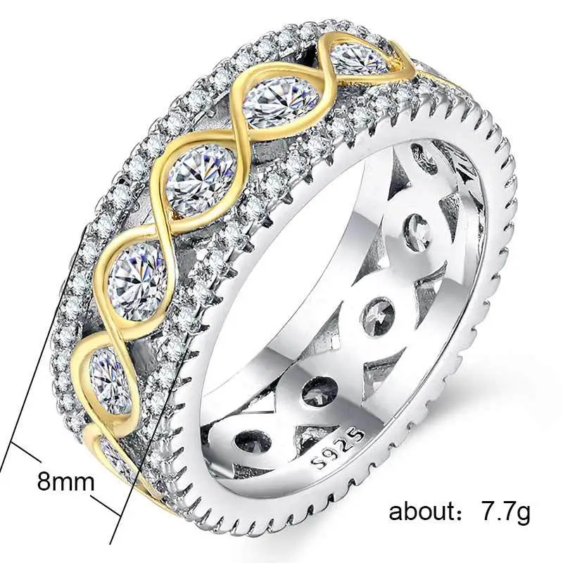 European and American jewelry gold-plated color micro-inlaid zircon ring popular jewelry European and American hot wholesale