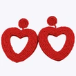 Wholesale love rice bead earrings female temperament peach heart earrings personality simple versatile earrings earrings erp78