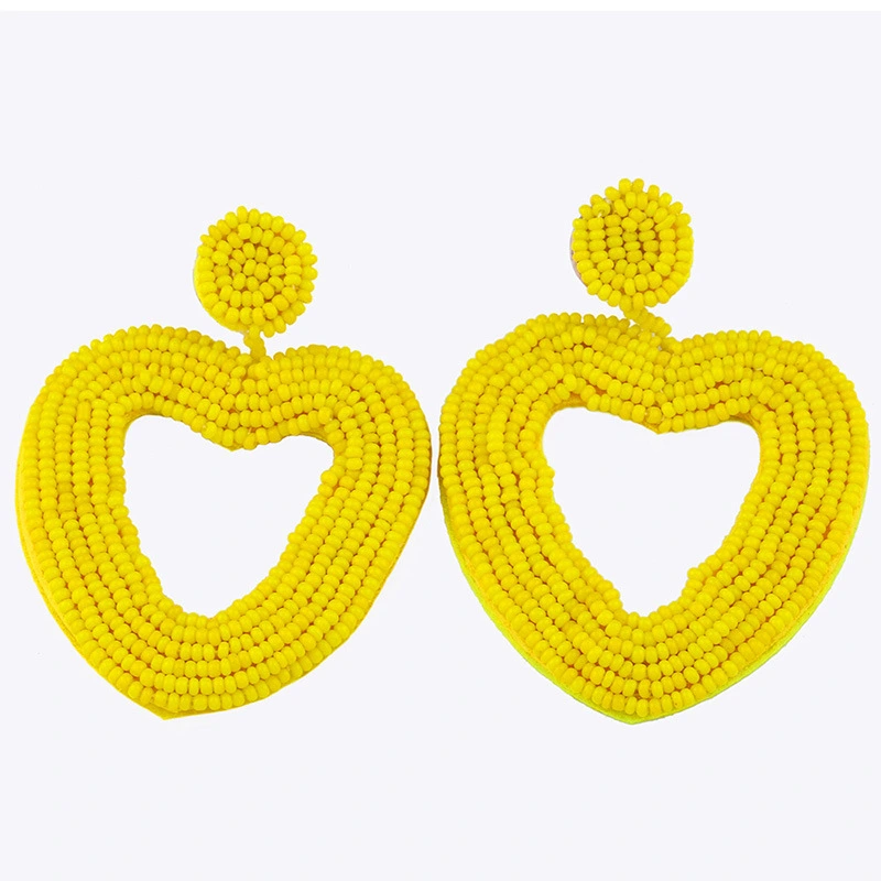 Wholesale love rice bead earrings female temperament peach heart earrings personality simple versatile earrings earrings erp78