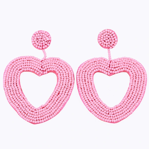 Wholesale love rice bead earrings female temperament peach heart earrings personality simple versatile earrings earrings erp78