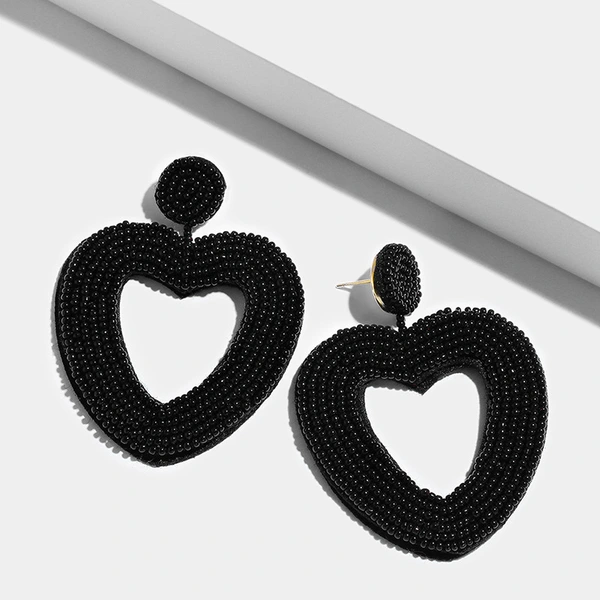 Wholesale love rice bead earrings female temperament peach heart earrings personality simple versatile earrings earrings erp78