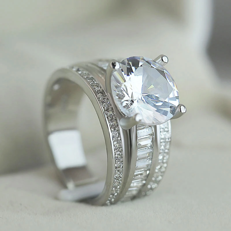 New European and American fashion trend ring zircon ring women's hand jewelry manufacturers wholesale