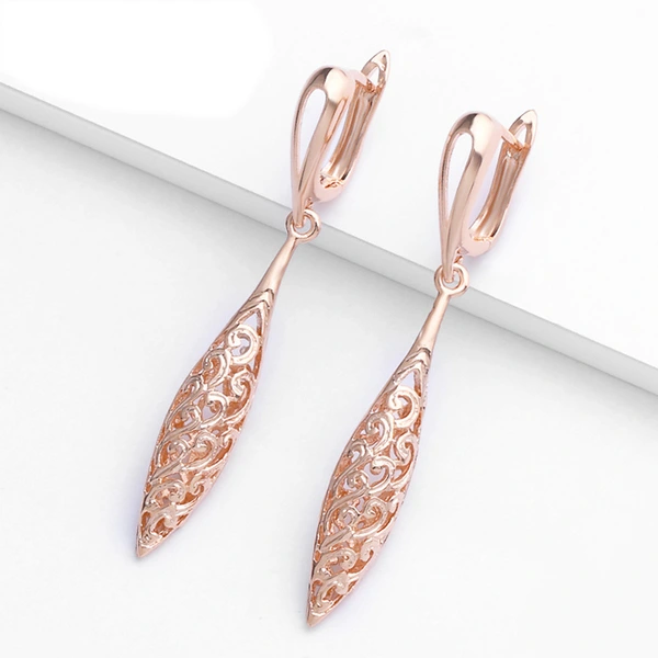Korean style personality temperament rose gold hollow carved earrings retro style earrings earrings erp88