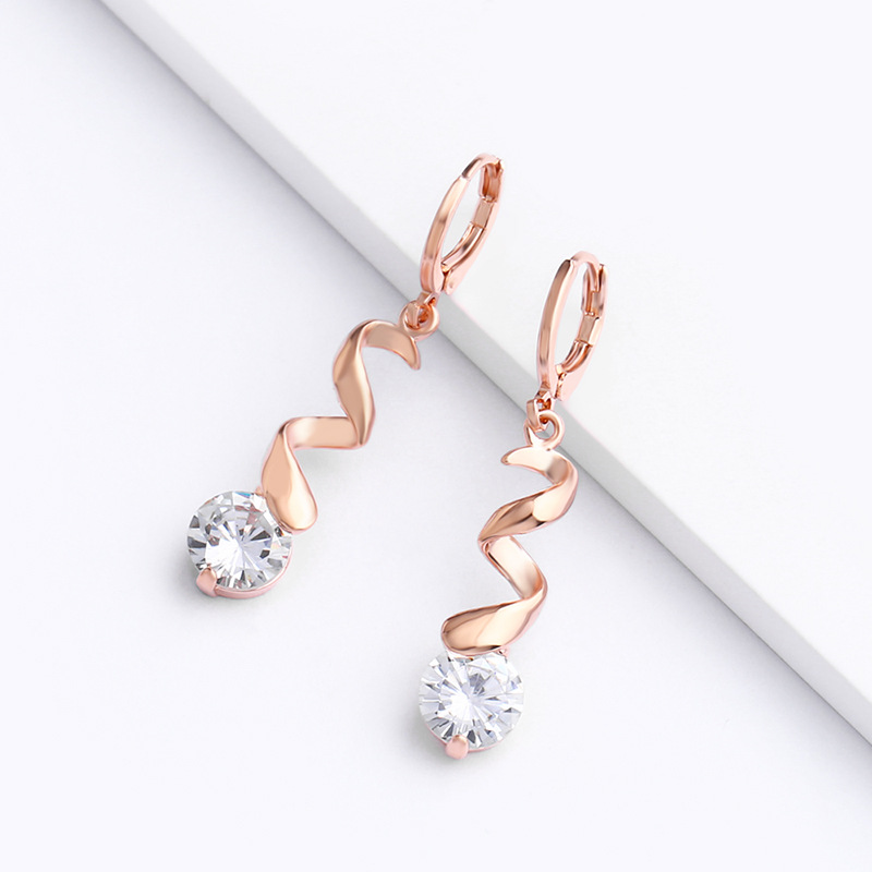 2023 Hot Selling Jewelry Creative Geometric Spiral Earrings Korean Style Diamond Earrings Earrings Wholesale erp94