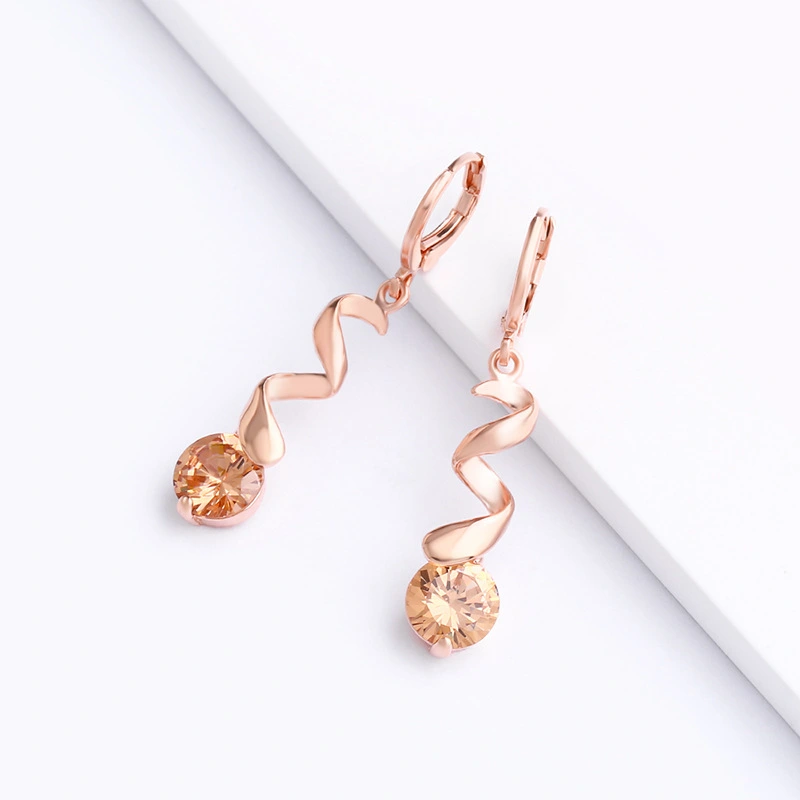 2023 Hot Selling Jewelry Creative Geometric Spiral Earrings Korean Style Diamond Earrings Earrings Wholesale erp94