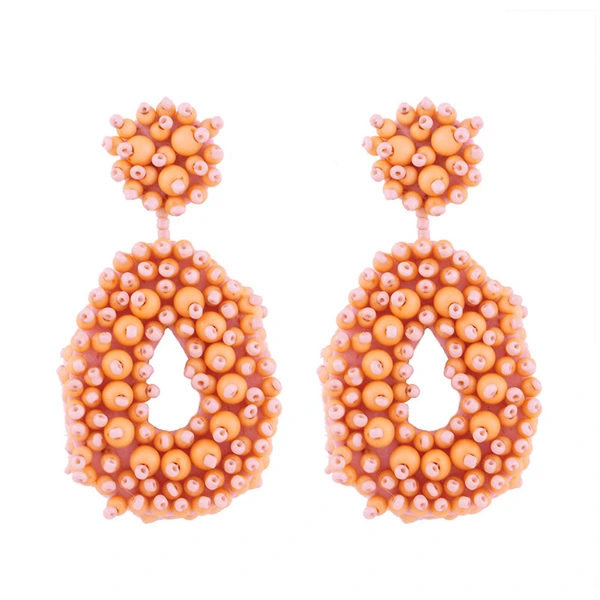 Hot selling Bohemian earrings, European and American rice bead earrings, exaggerated earrings, braided bead earrings erp67