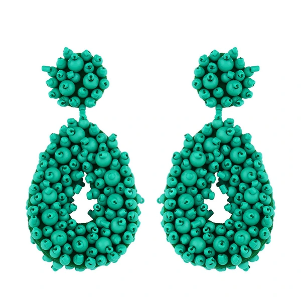 Hot selling Bohemian earrings, European and American rice bead earrings, exaggerated earrings, braided bead earrings erp67