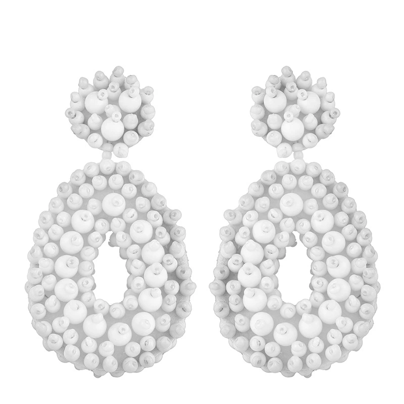 Hot selling Bohemian earrings, European and American rice bead earrings, exaggerated earrings, braided bead earrings erp67