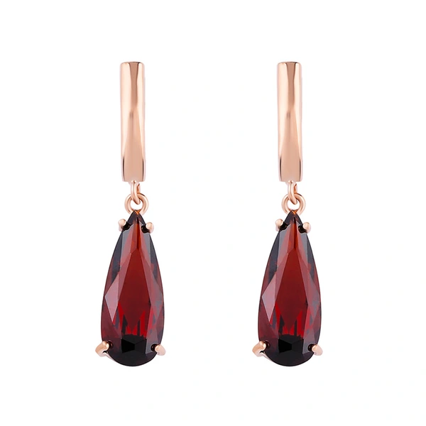 2023 summer new zircon jewelry rose gold water drop earrings earrings female simple small ear hook erp95
