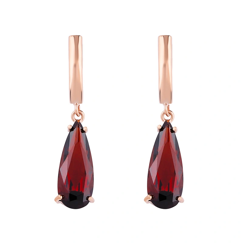 2023 summer new zircon jewelry rose gold water drop earrings earrings female simple small ear hook erp95