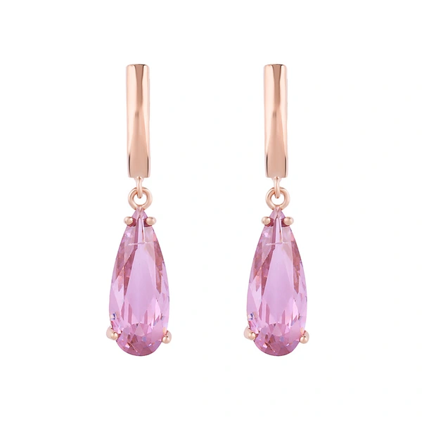 2023 summer new zircon jewelry rose gold water drop earrings earrings female simple small ear hook erp95