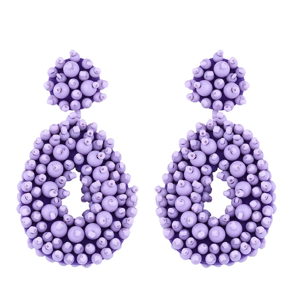 Hot selling Bohemian earrings, European and American rice bead earrings, exaggerated earrings, braided bead earrings erp67