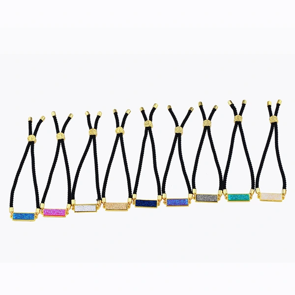 Geometric bracelets in various colors available, rectangular crystal bud pull-out bracelet jewelry wholesale brb47