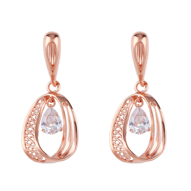 Clearance European and American jewelry rose gold fashion shining ring circle earrings temperament earrings female erq01