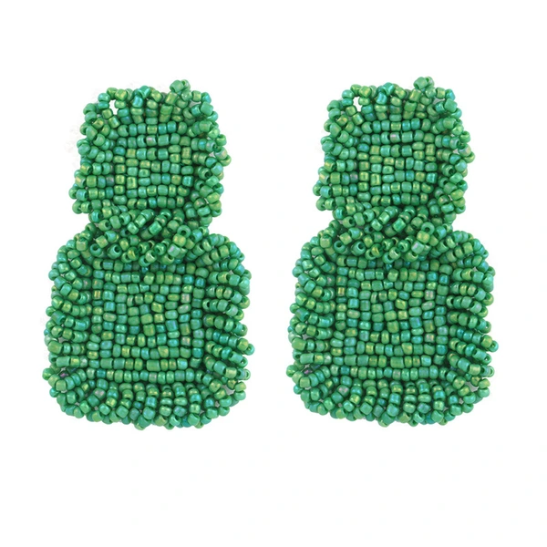 Clearance sale new jewelry handmade geometric rice bead earrings European and American popular earrings erq11