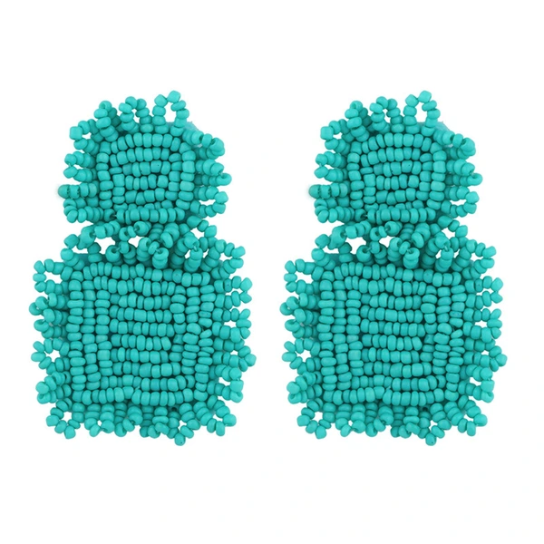 Clearance sale new jewelry handmade geometric rice bead earrings European and American popular earrings erq11