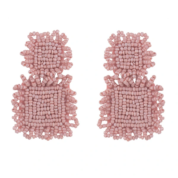 Clearance sale new jewelry handmade geometric rice bead earrings European and American popular earrings erq11