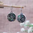 New creative beach style women's colorful shell earrings copper plated ancient silver earrings wholesale