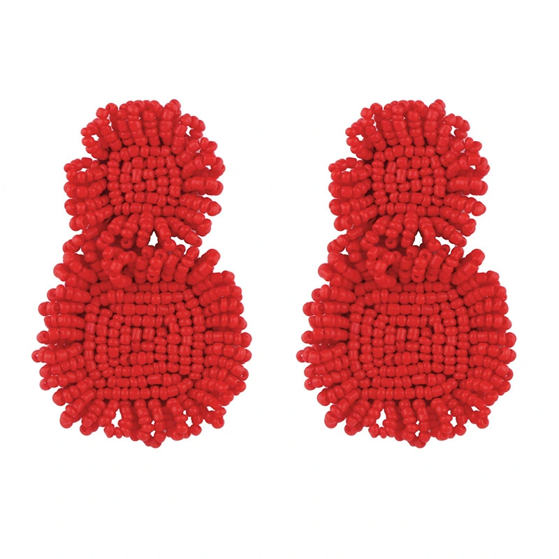 Clearance sale new jewelry handmade geometric rice bead earrings European and American popular earrings erq11