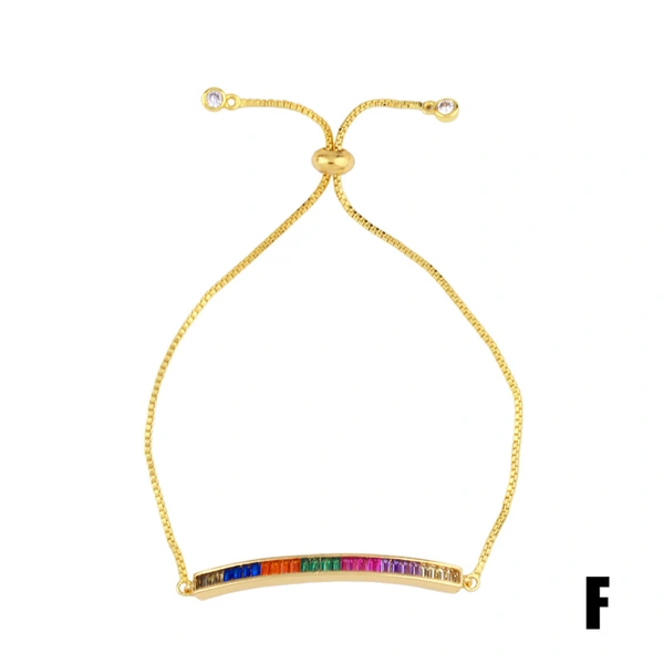 European and American fashion new exquisite micro-inlaid zircon pull-out bracelet female student colored crystal bracelet accessories brb54