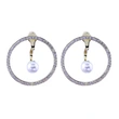 Japanese and Korean trendy earrings, creative geometric rings, zircon pearl pendant earrings, hot-selling earrings