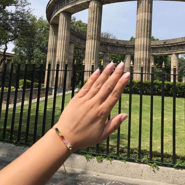 European and American simple retractable colored gemstone bracelet adjustable bracelet female brb43