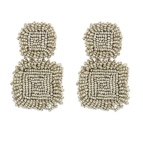 Clearance sale new jewelry handmade geometric rice bead earrings European and American popular earrings erq11