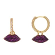 Clearance fashion girl lips star earrings earrings versatile micro-inlaid colorful zircon earrings female wholesale erq28