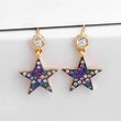Clearance fashion girl lips star earrings earrings versatile micro-inlaid colorful zircon earrings female wholesale erq28