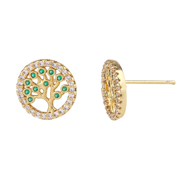 WISH new color zircon earrings full diamond tree of life earrings Fatima hand earrings erq24