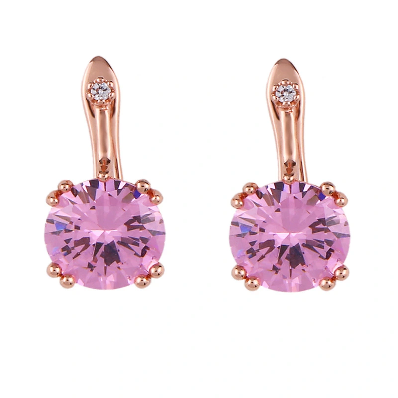 2023 new earrings rose gold zircon earrings exquisite large diamond earrings earrings sweet ear buckles erq32