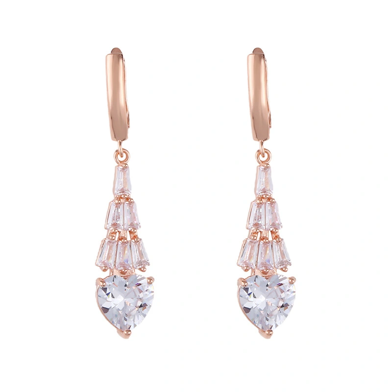 European and American new earrings European and American zircon earrings classic retro love heart earrings female erq33
