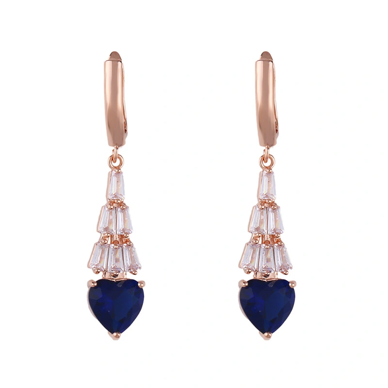 European and American new earrings European and American zircon earrings classic retro love heart earrings female erq33