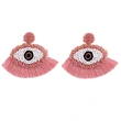 Clearance popular devil eye pendant earrings bohemian tassel rice bead earrings female erp50
