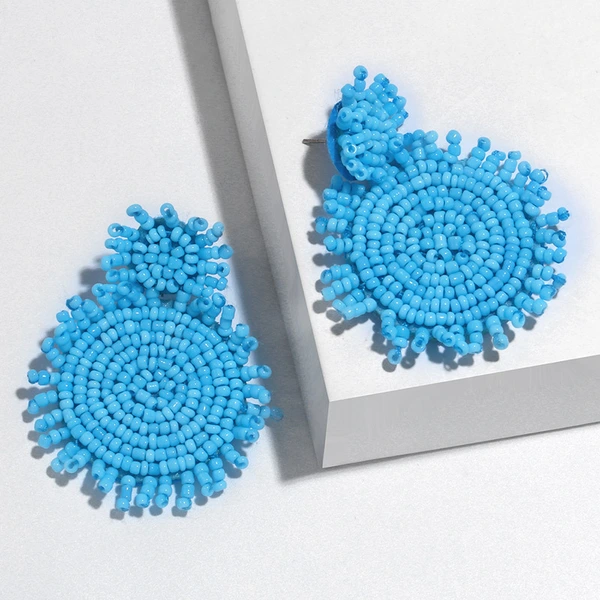 Fashion street style celebrity bohemian style earrings tassel exaggerated large earrings braided bead earrings ern82