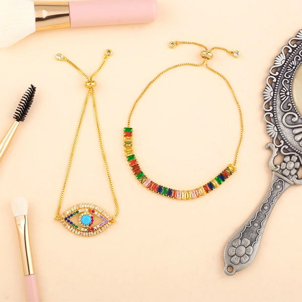 European and American accessories fashion colored zircon bracelets a variety of optional evil eye bracelet brb56