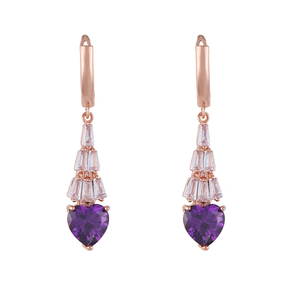 European and American new earrings European and American zircon earrings classic retro love heart earrings female erq33