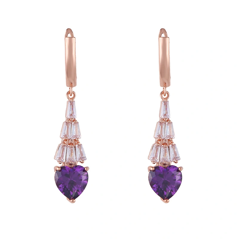 European and American new earrings European and American zircon earrings classic retro love heart earrings female erq33