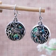New creative beach style women's colorful shell earrings copper plated ancient silver earrings wholesale
