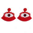 Clearance popular devil eye pendant earrings bohemian tassel rice bead earrings female erp50